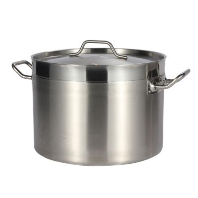 China Sustainable Stainless Steel Compound Bottom Kitchen Restaurant Style 04 Low Cooking Pot for sale