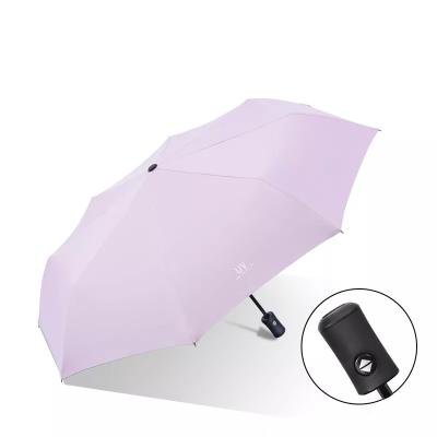 China Minimalist gift Umbrella customization Wind resistance reinforce 3 Fold Umbrellas 8 ribs Fiber skeleton Adults  Wholesale umbrellas for sale