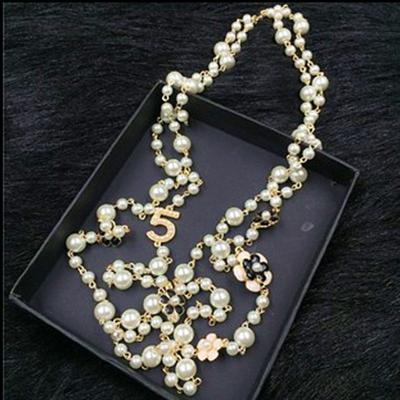 China Fashion cc necklaces women's famous brand flowers Pearl G Necklace Pearl Necklace long sets largos women's accessories wedding gifts for sale