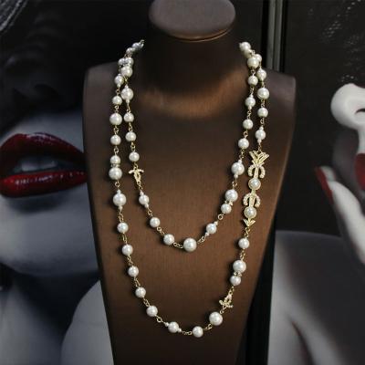 China Women Jewelry Double Pearl Pendant Luxury Brand Designer Letter G Custom Necklaces Jewelry TRENDY Channel cc Set Wedding Gift for sale