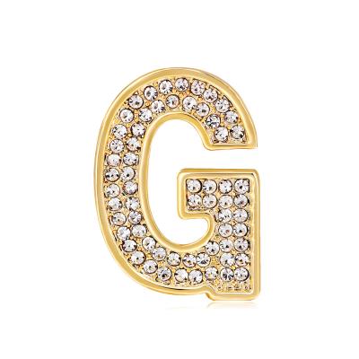 China Crystal Fine Jewelry Charms Crystal cc Brooch Rhinestone Pins Letter G Brooches 18k Gold Color Fashion Jewelry Wholesale Wedding Gift for sale