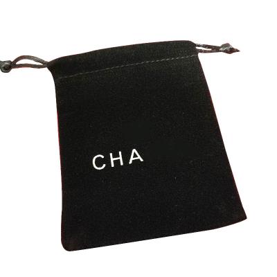 China Designer Logo Drawstring Famous Brand Bag Suede Jewelry Pouch Custom Printed Barrier CC Jewelery Dust Bag Earring Brooch Letter Packaging for sale