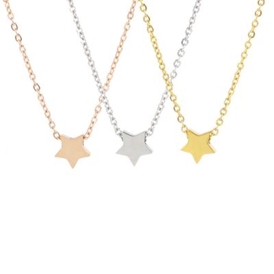 China 2021 Newest Design 316L Stainless Steel Necklace Lead Free Nickel Free Star Pentagon Choker Star Shaped Necklace for sale