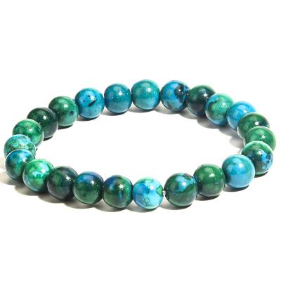 China Newest Men's Fashion Jewelry Lead Free Nickel Free Natural Stone Beaded Bracelet Healing Energy Green Agate Bead Bracelet for sale