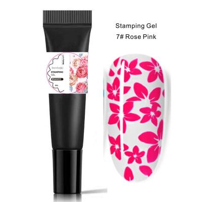 China Easy Apply No Wipe Paint Gel Stamping Clear Printing Gel Nail Polish 8ml High Quality Gel for sale