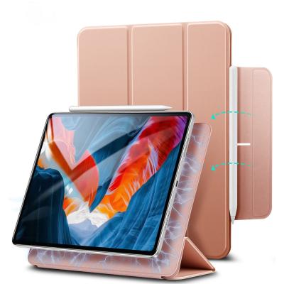 China 2021 New Reliable Auto Magnetic Sleep/Wake Case For iPad Air 4 Case Holder Silicone Slot Liquid Pen Loop for sale