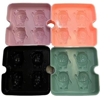 China Amazon Sustainable Hot Sale Custom Design Big Bpa Free Food Grade Silicone Ice Molds Animal Shape Molds Ice Cube Trays for sale