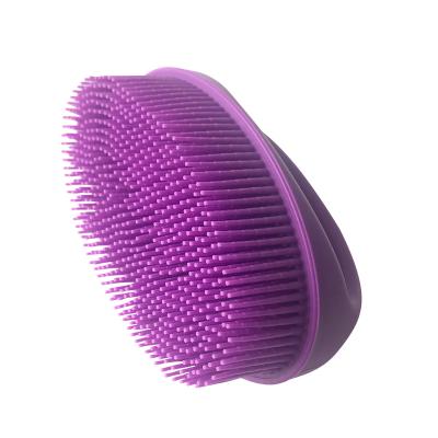 China All new natural cepillo bano shower body back cleanser silicone handle stiffens shampoo brush massage bath brushes sponges scrubbers for sale