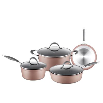 China Sustainable Hot Selling Nonstick Ceramic Cookware Item Cookware Sets for sale