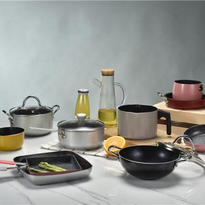 China New Viable Hot Selling Aluminum Mini Series Cookware Sets Durable With Soft Touch for sale