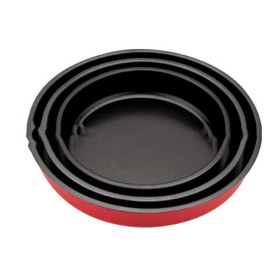 China High Standard Viable Quality 3pcs Nonstick Carbon Steel Round Pizza Pan Set for sale