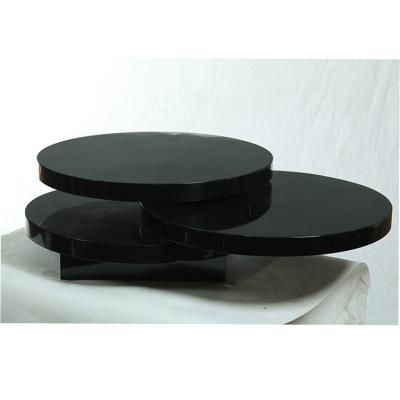 China Modern Japanese Modern Small Oval Contemporary Round Sofa Black Glass Tea Center Center Top Coffee Table for sale