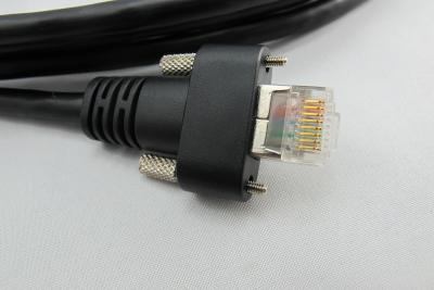 China Gige Vision Camera Cable STP Thumbscrew Lock Cat 5e RJ45 Ethernet Network Cable 5meter for sale