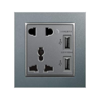 China Easy Installation Premium Durable PC Wall Square Usb Control Switch UK Standard Socket for sale