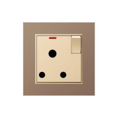 China Easy Installation Highly Recommended Luxury Light Wall Switches Brown Switches Electrical Sockets Universal UK Standard Socket USB for sale