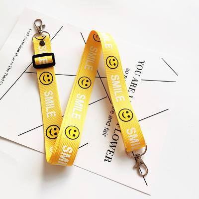 China Dismountable Adjustable Lanyard Bag Lanyard Bag Cartoon Colorful Simple Logo Phone Strap Phone Strap Smile Diagonal Women's Span Decoration for sale