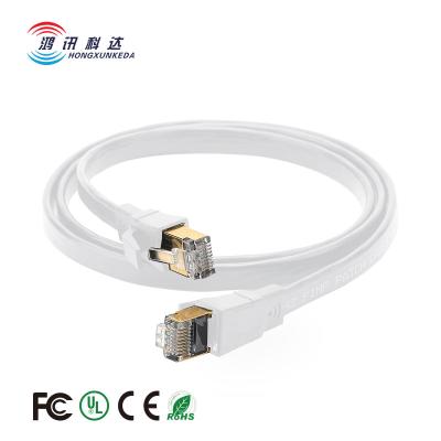 China New HDPE 1.0mm Standard Rj45 LAN bare copper aluminum cat8 connector Shield 30U*10mm*4 U/FTP flat cable for sale