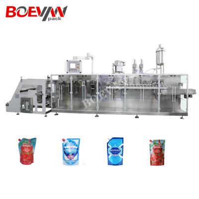 China Horizontal automatic doypack pouch beverage powder liquid water drinkable food spout packing machine for sale