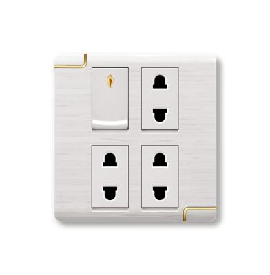 China Hot Selling Modern Design Residential/Multi-Purpose Home/Hotel Pearl White/Cafe 1 Switch 6 Pin Multi Switch Socket 1 Gang 1 Way for sale