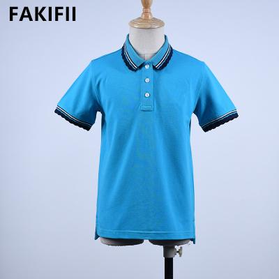 China Wholesale Girls Summer Baby Kids T-shirt Polo Shirt Fashion Girls Clothing Blue 2022 Cotton Breathable Clothing 2-14 Years for sale