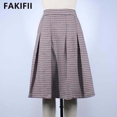 China Fakifii Breathable 2022 Summer Gezi Women's Skirt Natural Waist Girls Midi Quilted Casual Skirts For Women for sale