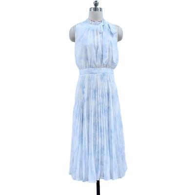 China Factory Supply Good Quality Floral Sleeveless Women Elegant Ladies Breathable Dresses Long WJIA-22WD-145 for sale