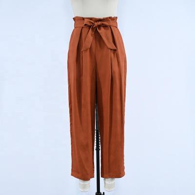 China High Standard QUICK DRY Customized Product Plain Dyed Polyester Wide Leg Womens Pants OY-20WLP-034 for sale