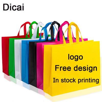 China Business& Shopping Logo Non-Woven Tote Custom Nonwoven Shopping Laminated Non Woven Bags Shoping Bag for sale