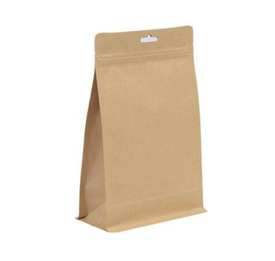 China MOQ 50pcs Recyclable Heat Seal Holder Up Zipper Brown Kraft Paper Food Storage Packaging Resealable Ziplock Pouches Bag for sale