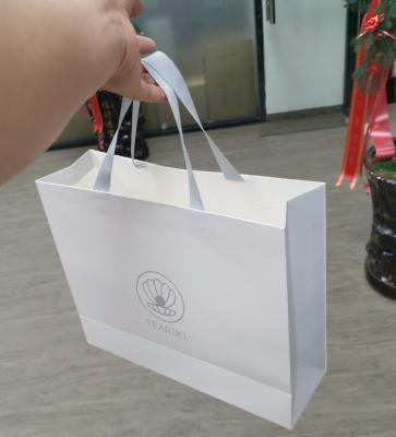 China Small MOQ Eco Recyclable Packaging Paper Bag For Kraft Flower Bolsas Plegables Design Mini Paper Screen Printing Custom Bags For Clothing for sale