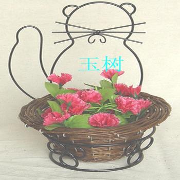 China Planting willow flower pot and seedling metal basket for sale