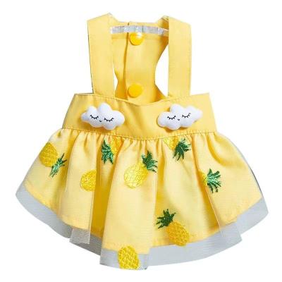 China Viable spring cloud clothes and summer puppy new small and medium pet cat puppy pineapple stereo net embroidery gauze skirt for sale