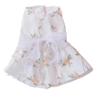 China Luxury Viable Dog Spring Tutu Dress And Summer Lace Skirt Teddy Cat Dog Pet Princess Pet Breathable Small And Medium Floral Skirt for sale