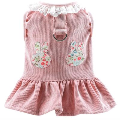 China 2023 viable spring and summer dog cat clothes small and medium dog clothing rabbit breast princess flower skirt back for sale