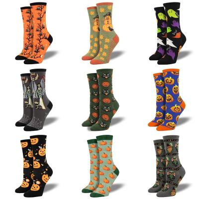 China Cotton Customized Women's Socks Breathable and Sweat-absorbing Long Socks Funny Women's Socks Halloween Street for sale