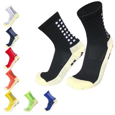 China Cotton High quality customized crew sports anti-skid football silicone sole football Womensocks for sale