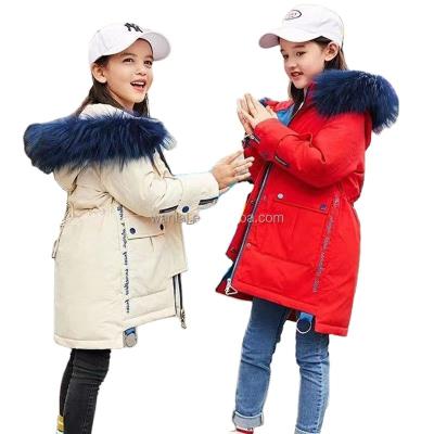 China Waterproof Children Winter Coats Hooded Girl's Jackets Children's Down Jacket With Fur for sale