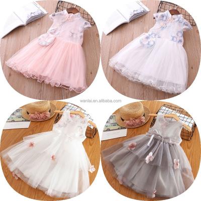 China wholesale Anti-wrinkle kids sleeveless princess dresses bow lace princess clothes for kids flower girl dresses for sale