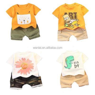 China New Summer Wholesale Children's Casual Short Sleeve Cotton Shorts Suit Kids Sportswear Suit for sale