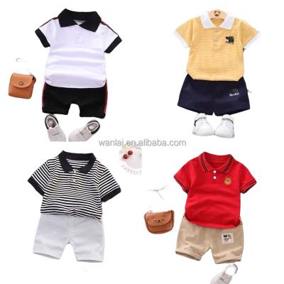 China Wholesale Casual Children's Clothing Suit Summer Baby Boy Clothes Shirt + Pants Boy Clothing Sets for sale