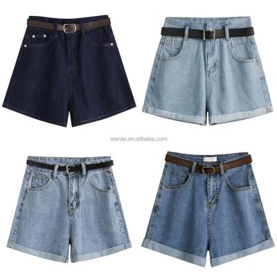 China Breathable Large Size Elastic Wide Leg Fashion Summer Denim Shorts Women's Short Jeans for sale