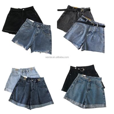 China Newest Lady's Denim Shorts Casual Loose Wide-Leg Breathable Elastic Waist Women's Short Jeans for sale