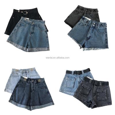 China Breathable Korean Style Denim Shorts Women's Short Jeans 2022 New Summer Wide Leg Pants Shorts Line for sale