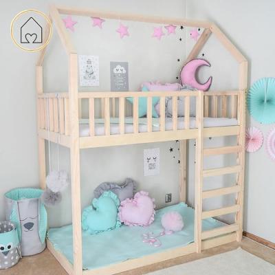 China Modern cheap wood treehouse shape pine treehouse furniture kids bedroom prices double bunk bed for sale