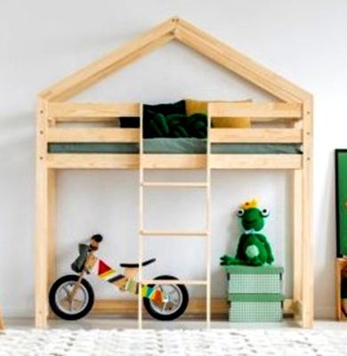 China 2019 Modern Hot Selling Pine Tree Wooden Children's House Baby Play Twin Bed With Pictures for sale