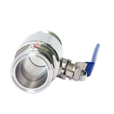 China Dairy Direct Sales SS304 Sanitary Stainless Steel Flange Tri Straight 4 Inch Flanged Ball Valve for sale