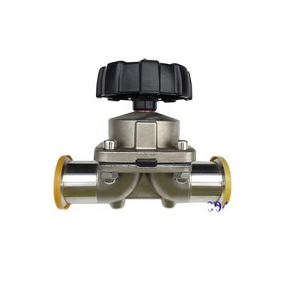 China Hot Sale Dairy Tri Flange Sanitary Manual Stainless Steel Silicone Diaphragm Valve for sale