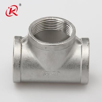 China Hot sale oil gas water female stainless steel slot 3 way ss304 threaded pipe fitting for sale