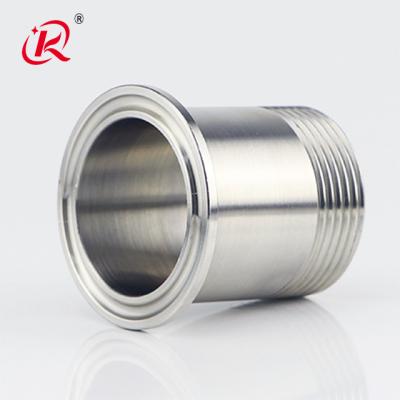 China Wenzhou Hot Selling Water Sanitary Tri Steel Pipe Fitting Flange Male Thread Ferrule Stainless Adapter for sale