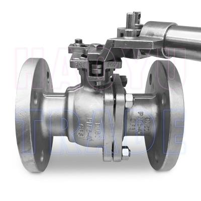 China General Stainless Steel Ball Valve Flange Type 2 Piece Spring Return PN16/150Lb for sale